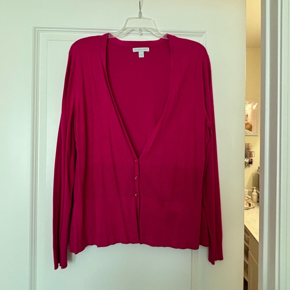 New York & Company Fuchsia Cardigan Sweater